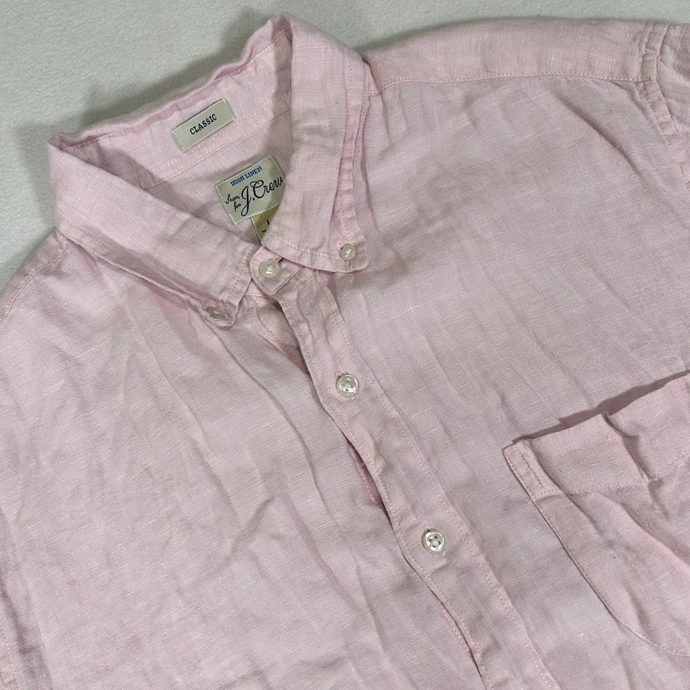 J. Crew Light Pink Button-Down Linen Shirt